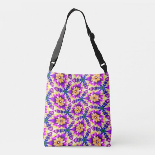 Lupine Flower Pattern Crossbody Bag