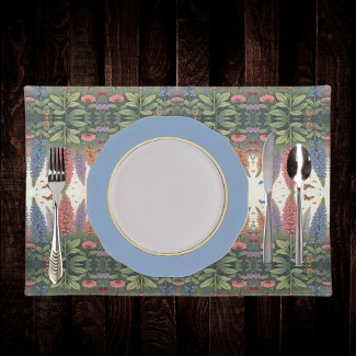 Lupine Flowers Butterflies Vintage Floral Pattern
