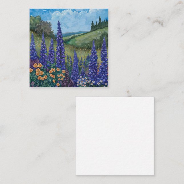 Lupine Meadow of Lavender Note Card (Front/Back)