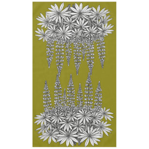 Lupine Mustard Yellow Botanical Tablecloth