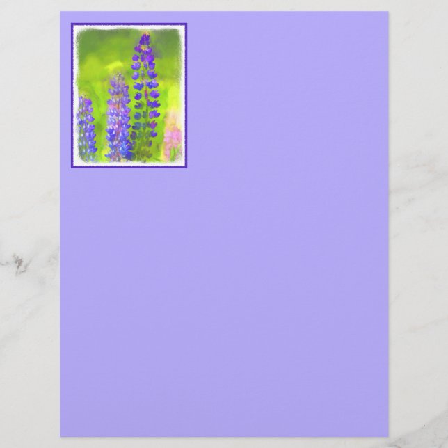 Lupine Painting - Original Flower Art (Front)