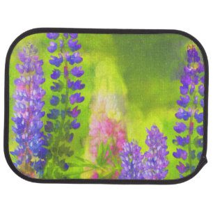 Lupine Painting - Original Flower Art Car Floor Mat