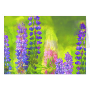 Lupine Painting - Original Flower Art Cards