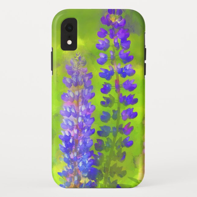 Lupine Painting - Original Flower Art Case-Mate iPhone Case (Back)