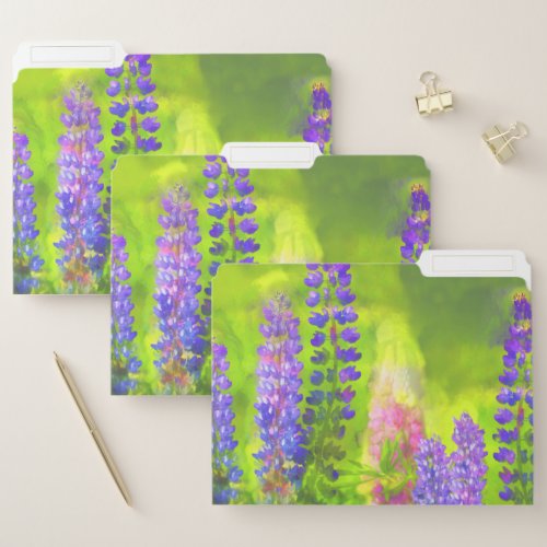 Lupine Painting _ Original Flower Art File Folder