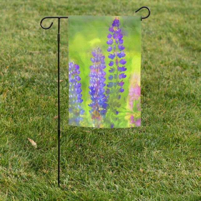 Lupine Painting - Original Flower Art Garden Flag (In SItu)