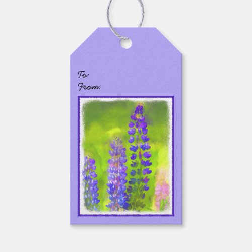 Lupine Painting _ Original Flower Art Gift Tags