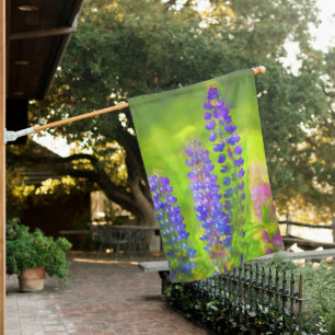 Lupine Painting - Original Flower Art House Flag