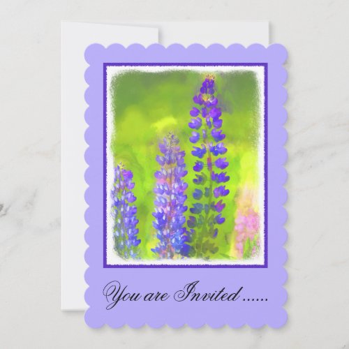 Lupine Painting _ Original Flower Art Invitation