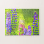 Lupine Painting - Original Flower Art Jigsaw Puzzle<br><div class="desc">Lupines original painting.   We specialize in cute and funny original art. Buy this for yourself or as a great gift for your Lupine loving friends. Be creative - click on CUSTOMIZE to add/remove/change text,  resize the picture,  change colors or anything else the customization tool will allow!</div>