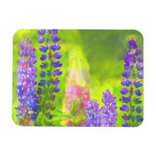 Lupine Painting - Original Flower Art Magnet
