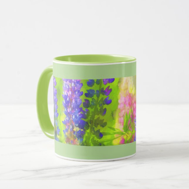 Lupine Painting - Original Flower Art Mug (Front Left)