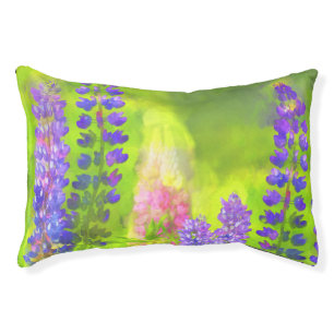 Lupine Painting - Original Flower Art Pet Bed
