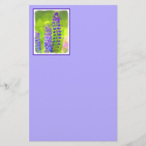 Lupine Painting _ Original Flower Art Stationery