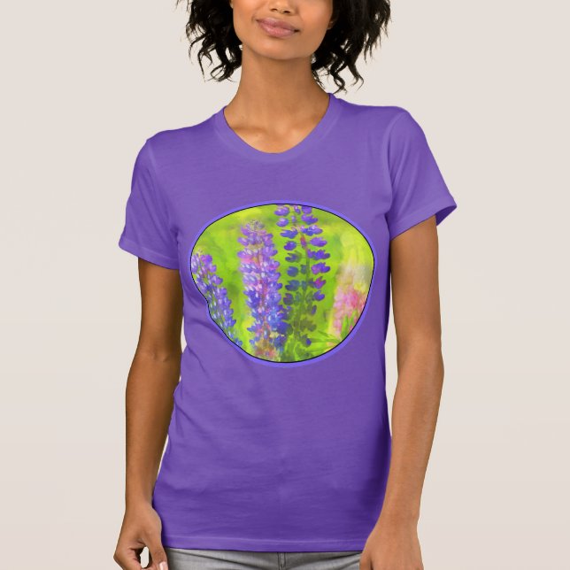 Lupine Painting - Original Flower Art T-Shirt (Front)
