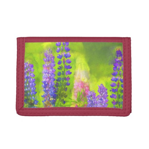 Lupine Painting _ Original Flower Art Trifold Wallet