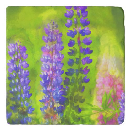 Lupine Painting _ Original Flower Art Trivet