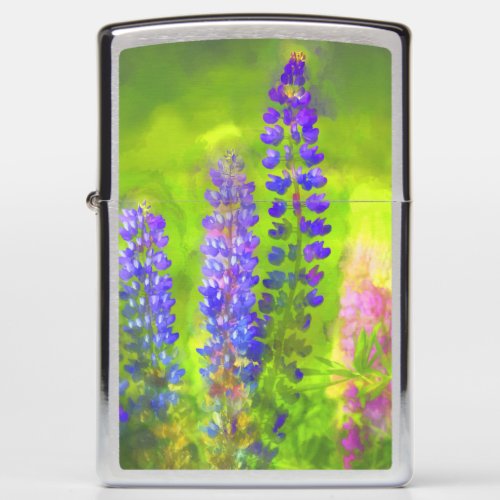 Lupine Painting _ Original Flower Art Zippo Lighter