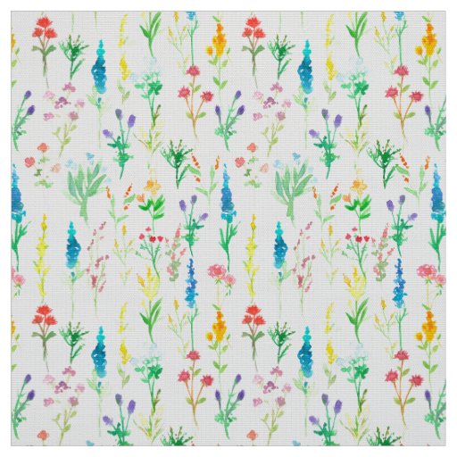 Lupine Poppies Wildflower Delicate Floral Quilting Fabric
