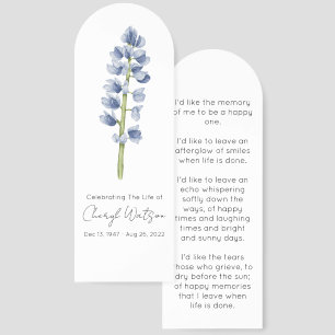 Lupine Simple Funeral Memorial Bookmark