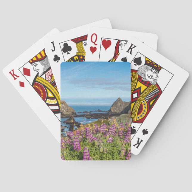 Lupine Wildflowers Cover The Hills Poker Cards (Back)