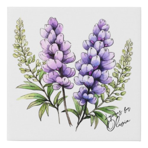 Lupines for Editable Slogan  Name Faux Canvas Print