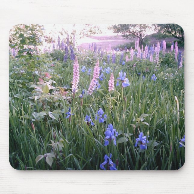 Lupines & Irises Mouse Pad (Front)