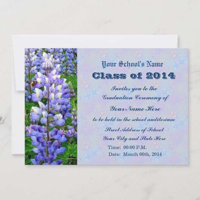 Lupins, Bluebonnets Invitation (Front)