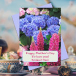 Lupins Hydrangea Flowers Happy Mothers Day Card
