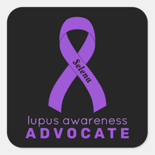 Lupus Advocate Black Square Sticker