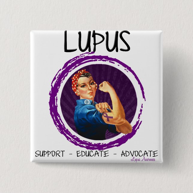Lupus- Advocate, Educate, Support Pinback Button (Front)