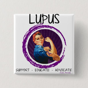 Lupus- Advocate, Educate, Support Pinback Button