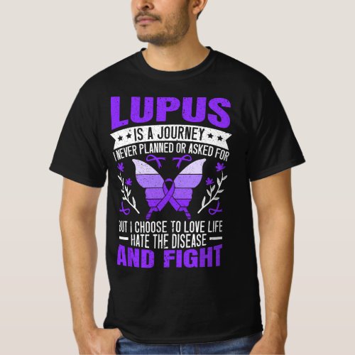 Lupus Awareness Butterfly Wear Purple SLE Autoimmu T_Shirt