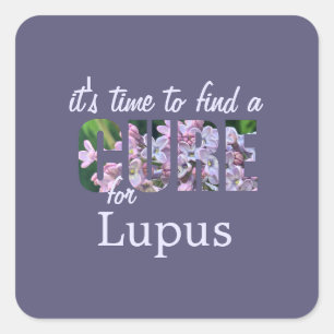 Lupus Awareness Cure / Lilac Solid Purple Custom Square Sticker
