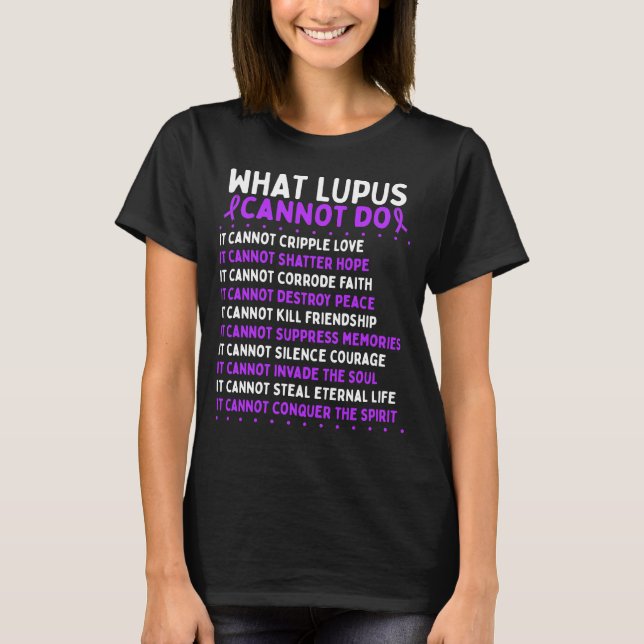 Lupus Awareness Fighter Lupus Warrior Ribbon T-Shirt (Front)