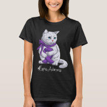 Lupus Awareness Month Purple Ribbon Cat T-Shirt