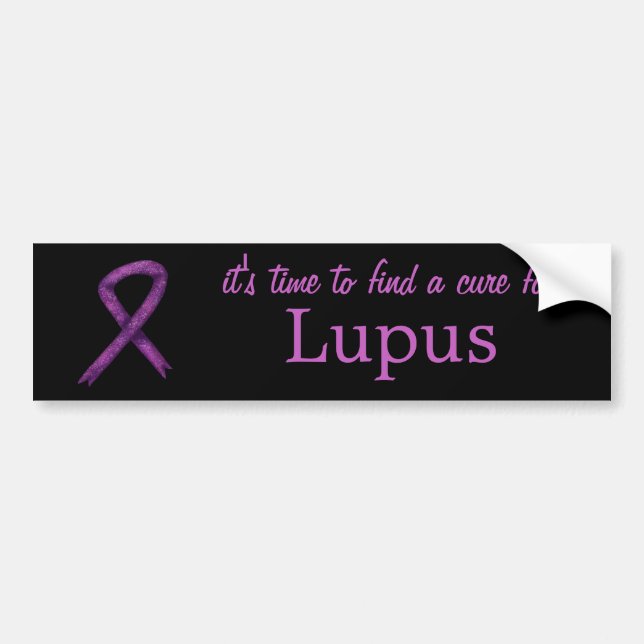 Lupus Awareness Month / Purple Ribbon Custom Text Bumper Sticker (Front)