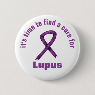 Lupus Awareness Month / Purple Ribbon Custom Text Button