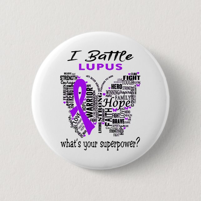 Lupus Awareness Month Ribbon Gifts Button (Front)