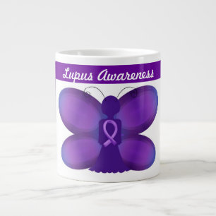 Lupus Awareness purple  butterfly fairy Giant Coffee Mug