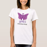 Lupus Awareness Purple Ribbon Butterfly T-Shirt