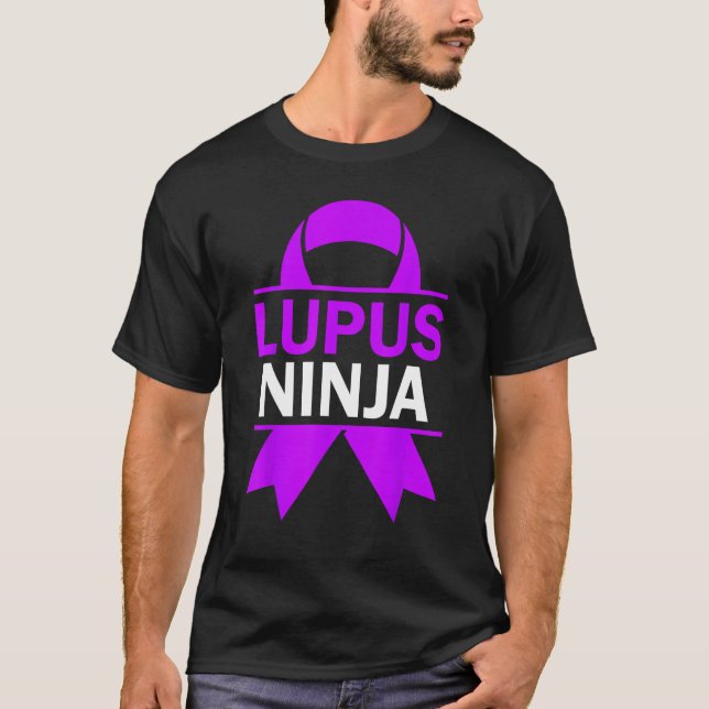 Lupus Awareness Purple Ribbon Lupus Warrior 1 T-Shirt (Front)