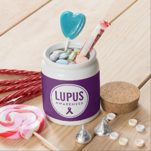 Lupus Awareness Ribbon Purple Candy Jar