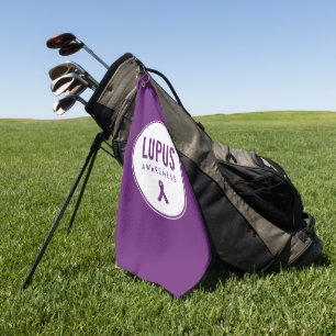 Lupus Awareness Ribbon Purple Golf Towel