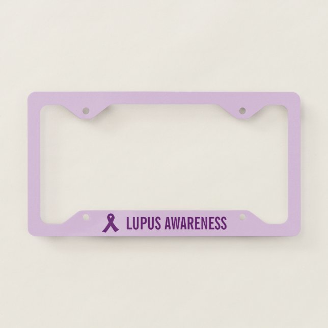 Lupus Awareness Ribbon Purple License Plate Frame (Front)