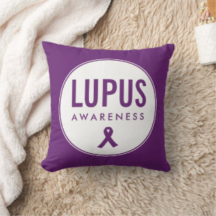 Lupus Awareness Ribbon Purple Throw Pillow