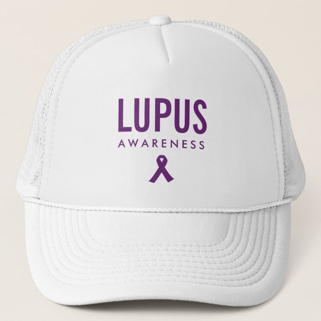 Lupus Awareness Ribbon Purple Trucker Hat (Front)