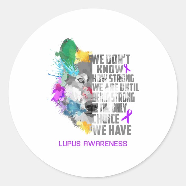 Lupus Awareness Ribbon Support Gifts Classic Round Sticker (Front)
