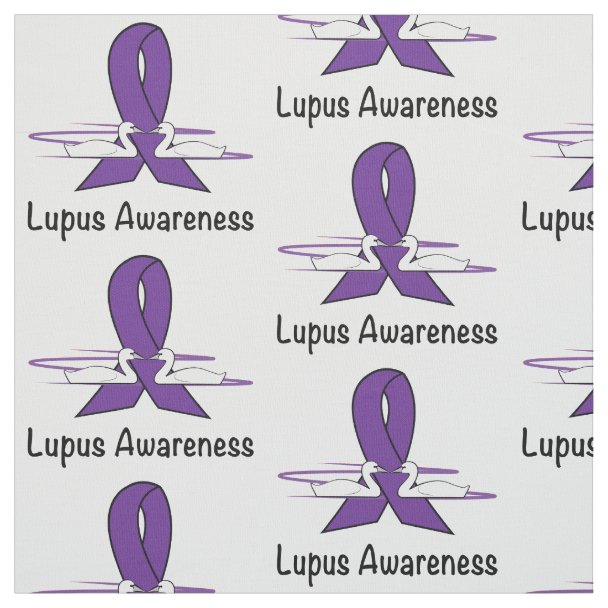 Lupus Awareness with Spoons for Energy Fabric Zazzle
