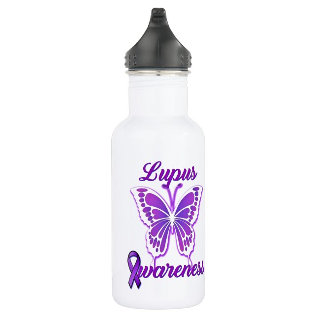 Lupus Awareness Stainless Steel Water Bottle (Right)